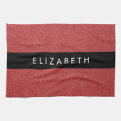 Rode Glitter, Glitter Achtergrond, Jouw naam Theedoek (Horizontaal)