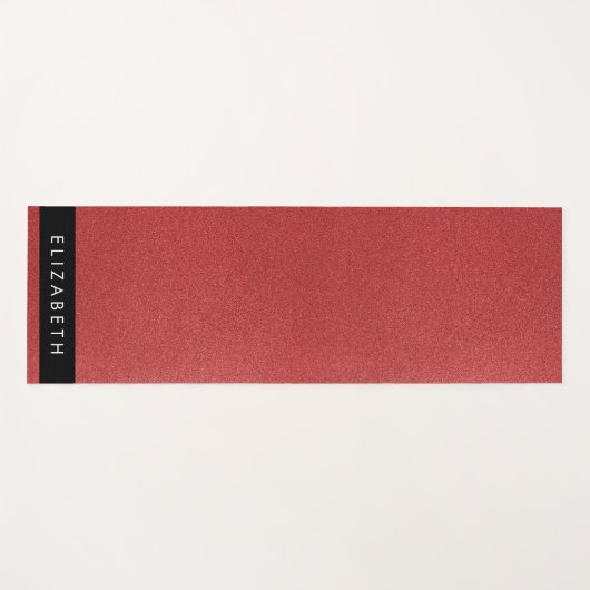 Rode Glitter, Glitter Achtergrond, Jouw naam Yogamat (Voorkant (horizontaal))