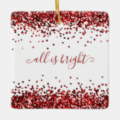 Rode glitter-grenzen alles is heldere naam keramisch ornament (Voorkant)
