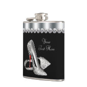 Rode Glitter Hakken Schoenen Heupfles (Links)