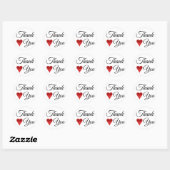 Rode Glitter Hart Dank u Classic Ronde Sticker (Vel)