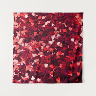 Rode Glitter Hart: Minimalistische Textuur. Wandkleed
