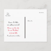 Rode Glitter Hart Zwart Wit Gestreepte Ansichtkaar Aankondigingskaart (Achterkant)