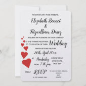 Rode Glitter Harten Avonduitnodiging Kaart (Achterkant)