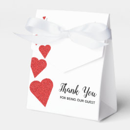 Rode Glitter Harten Favor Box Bedankdoosjes