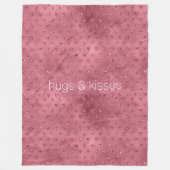 Rode glitter harten fleece deken (Voorkant)