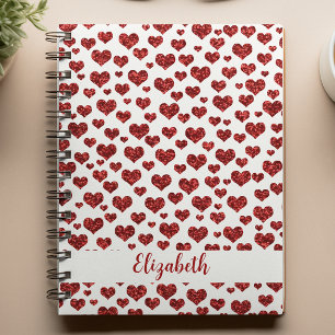 Rode Glitter Harten Heldere Kleurrijke Custom Notitieboek