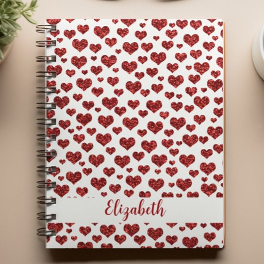 Rode Glitter Harten Heldere Kleurrijke Custom Notitieboek