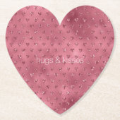 Rode glitter harten kartonnen onderzetters (Voorkant)