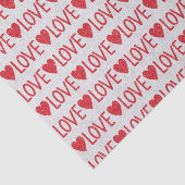 Rode Glitter Harten Liefde Valentijnsdag Cadeau Tissuepapier (Detail)
