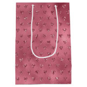 Rode glitter harten medium cadeauzakje (Achterkant)