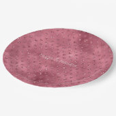 Rode glitter harten papieren bordje (Gekanteld)