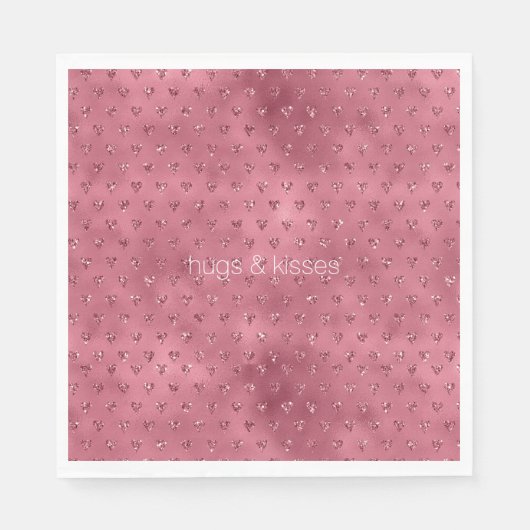 Rode glitter harten servet (Voorkant)