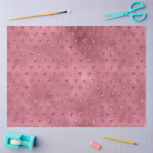 Rode glitter harten tissuepapier (Craft)