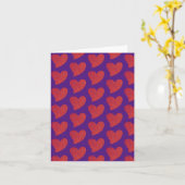 Rode Glitter Harten Vouw Wenskaart Kaart (Gele Bloem)
