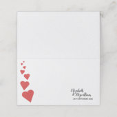 Rode Glitter Heart Place Card/Escort Kaart Plaatskaartje (Buitenkant ongevouwen)