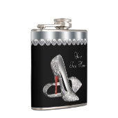 Rode Glitter Hoge Hak Schoenen Heupfles (Rechts)