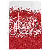 Rode glitter Joy middelgrote cadeau Medium Cadeauzakje (Achterkant)