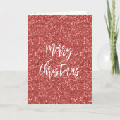 Rode Glitter Kerst Kaart (Voorkant)