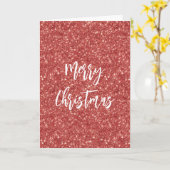 Rode Glitter Kerst Kaart (Gele Bloem)