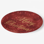 Rode glitter kerst papieren bordje (Gekanteld)