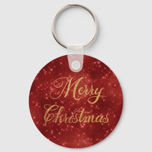 Rode glitter kerst sleutelhanger (Voorkant)