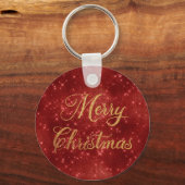 Rode glitter kerst sleutelhanger (Voorkant)