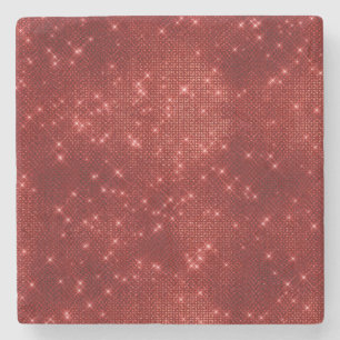 Rode Glitter Kerst Stenen Onderzetter