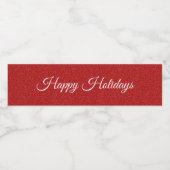 Rode Glitter Kerst Waterfles Sticker (Enkel label)