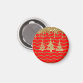 Rode glitter kerstboom magneet (Voorkant / Achterkant)