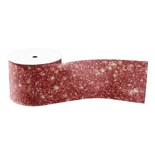 Rode Glitter Kerstmis Grosgrain Lint (Spoel)