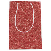 Rode Glitter Kerstmis Medium Cadeauzakje (Voorkant)
