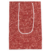 Rode Glitter Kerstmis Medium Cadeauzakje (Achterkant)