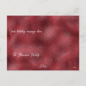 Rode Glitter Kerstmis Ornament Elegant Feestdagenkaart (Achterkant)