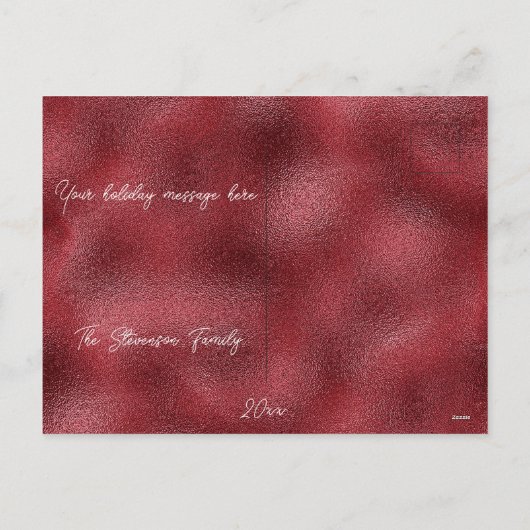 Rode Glitter Kerstmis Ornament Elegant Feestdagenkaart (Achterkant)