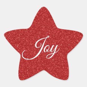 Rode Glitter Kerstster Sticker