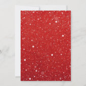 Rode Glitter Kerstvakantie Eetfeest Kaart (Achterkant)