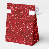 Rode Glitter Kerstvakantie Feestgunst Dozen Bedankdoosjes (Achterkant)