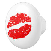Rode Glitter Kiss Lips Chic Dresser Lade Kabinet Keramische Knop (Rechts)