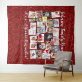 Rode Glitter Klasse- of Familiereünie Fotocollage Wandkleed (In Situ (horizontaal))