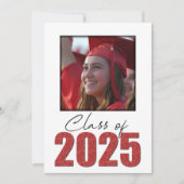 Rode Glitter Klasse van 2025 Foto Aankondiging (Voorkant)