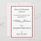 Rode Glitter Klasse van 2025 Foto Aankondiging (Achterkant)