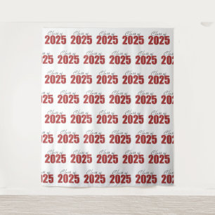 Rode Glitter Klasse van 2025 Foto Achtergrond Wandkleed