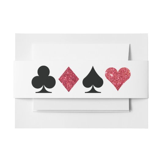 Rode Glitter Las Vegas bruiloft uitnodiging Bellyb Uitnodigingen Wikkel (Voorkant Voorbeeld)