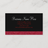 Rode glitter  legante Visitekaartjes (Achterkant)