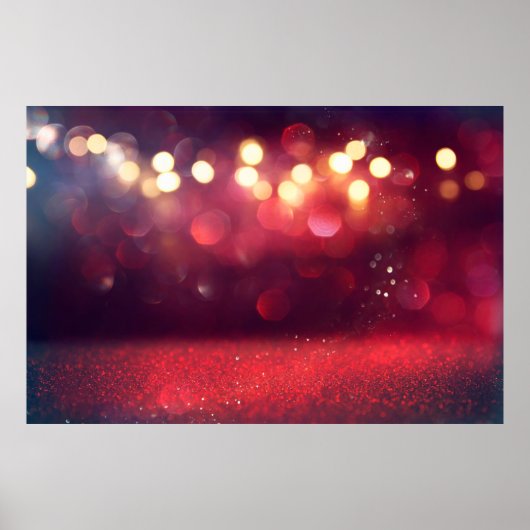 Rode glitter licht achtergrond. defocusedba poster (Voorkant)