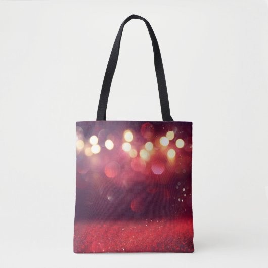 Rode glitter  licht achtergrond. defocusedba tote bag (Voorkant)