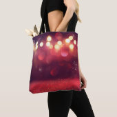 Rode glitter  licht achtergrond. defocusedba tote bag (Dichtbij)