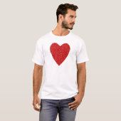 Rode glitter liefhart t-shirt (Voorkant volledig)