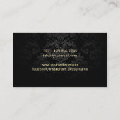 Rode Glitter Lippen Luipaard Damask Make-up Arties Visitekaartje (Achterkant)